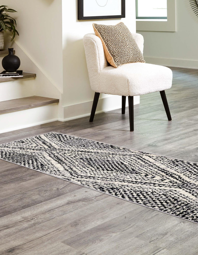 Marrakech Mosaic Collection Area Rug -  Medina Runner Black and White  lifestyle 26
