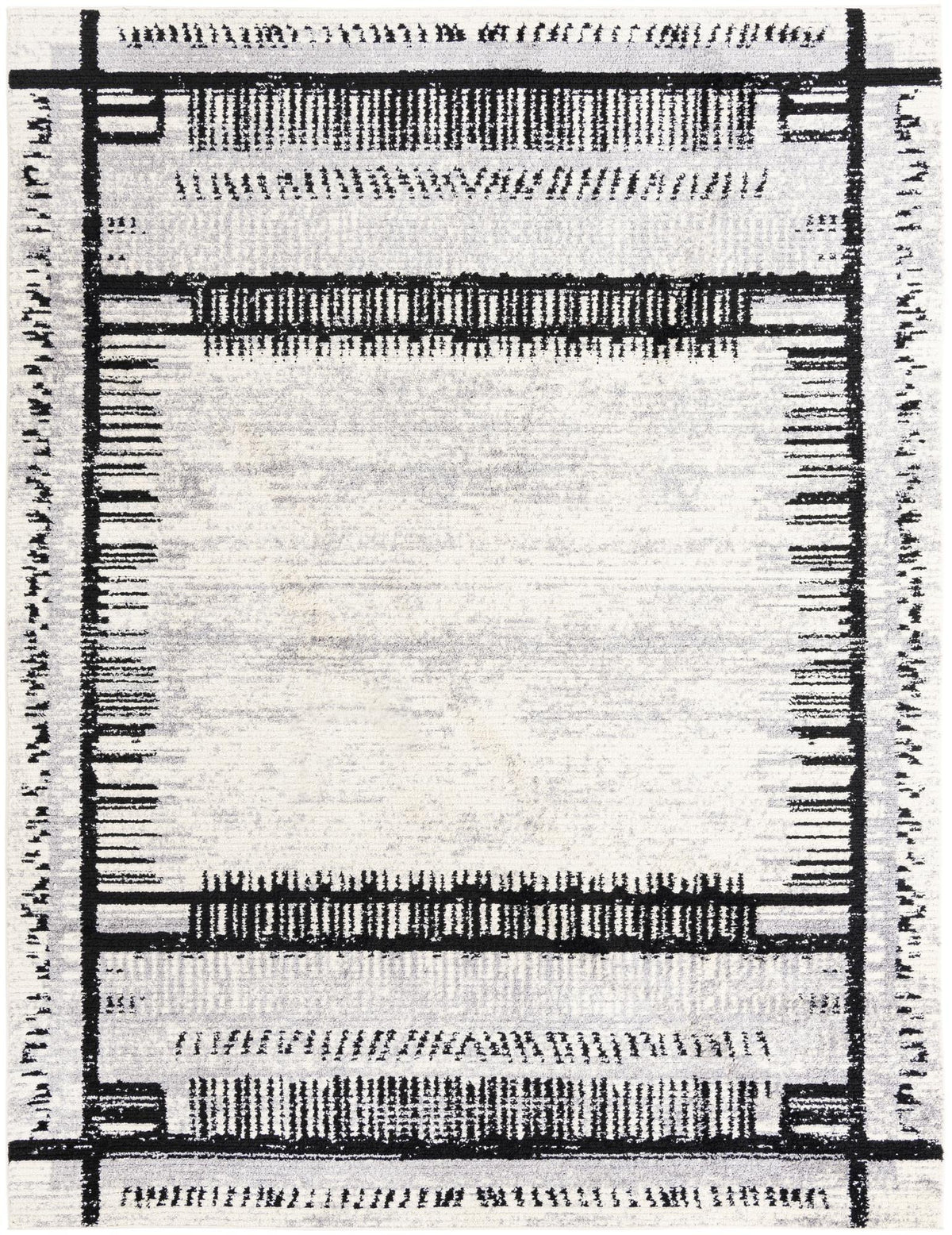 Marrakech Mosaic Collection Area Rug -  Sahara Rectangle Black and White  lifestyle 3
