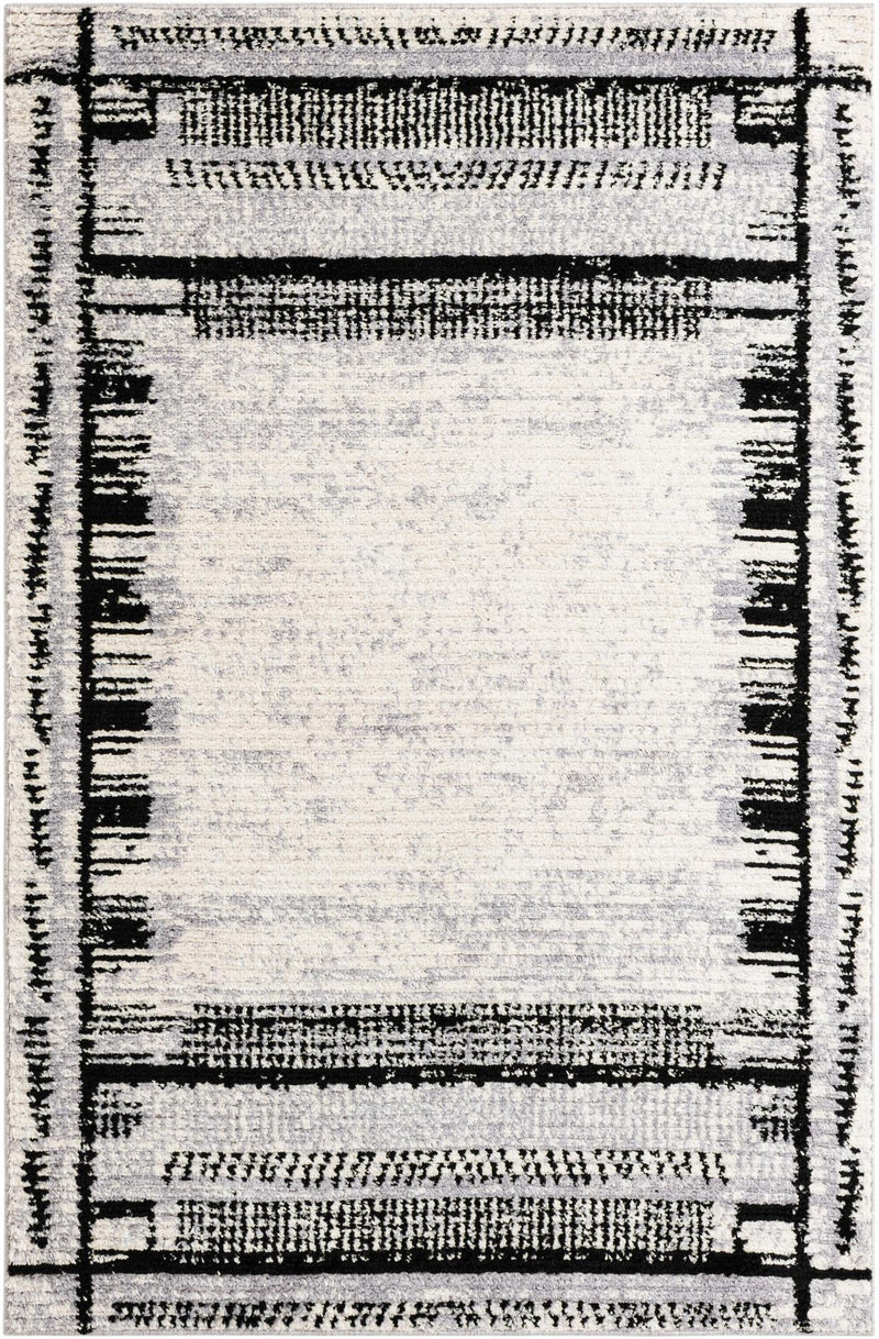 Marrakech Mosaic Collection Area Rug -  Sahara Rectangle Black and White  lifestyle 2