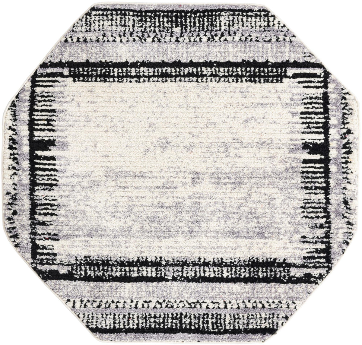 Marrakech Mosaic Collection Area Rug -  Sahara Octagon Black and White  lifestyle 33