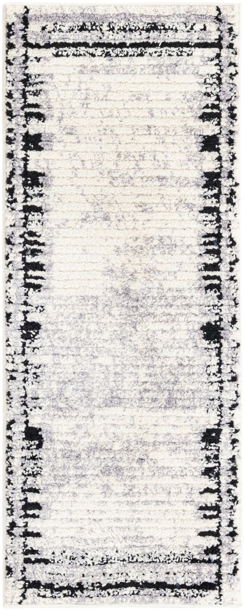 Marrakech Mosaic Collection Area Rug -  Sahara Runner Black and White  lifestyle 53