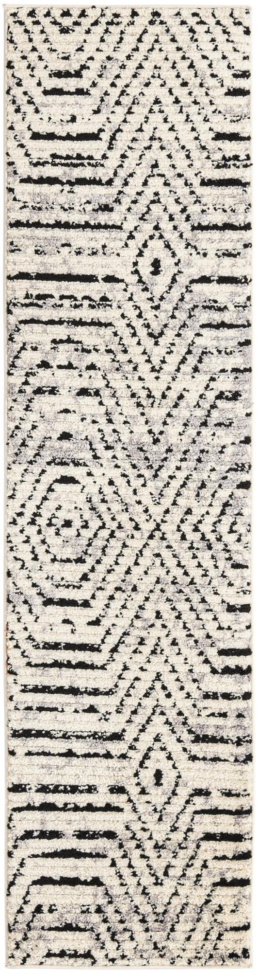 Marrakech Mosaic Collection Area Rug -  Tangier Runner Black and White  lifestyle 52