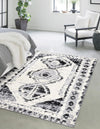 Marrakech Mosaic Collection Area Rug -  Rabat Rectangle Black and White  lifestyle 5