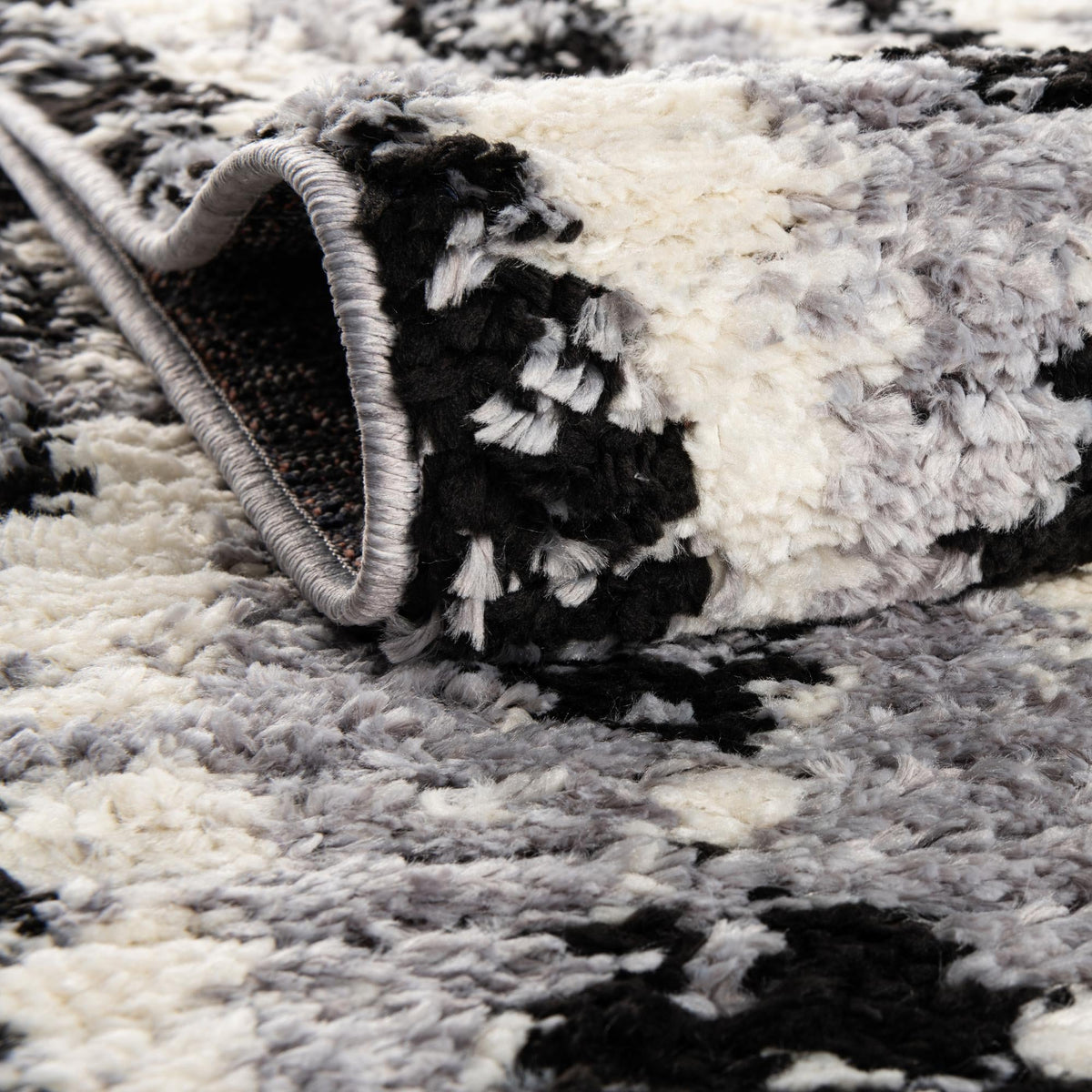 Marrakech Mosaic Collection Area Rug -  Rabat Rectangle Black and White  lifestyle 14