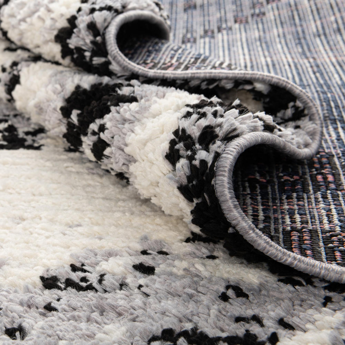 Marrakech Mosaic Collection Area Rug -  Rabat Rectangle Black and White  lifestyle 35