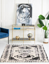 Marrakech Mosaic Collection Area Rug -  Rabat Square Black and White  lifestyle 55