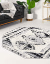Marrakech Mosaic Collection Area Rug -  Rabat Octagon Black and White  lifestyle 55