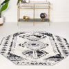 Marrakech Mosaic Collection Area Rug -  Rabat Octagon Black and White  lifestyle 98