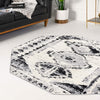 Marrakech Mosaic Collection Area Rug -  Rabat Octagon Black and White  lifestyle 100
