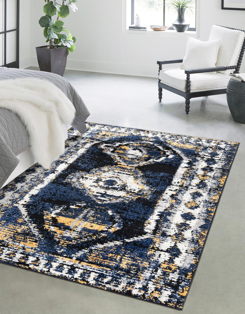 Marrakech Mosaic Collection Area Rug -  Rabat Rectangle Blue  lifestyle 6