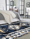 Marrakech Mosaic Collection Area Rug -  Rabat Rectangle Blue  lifestyle 9