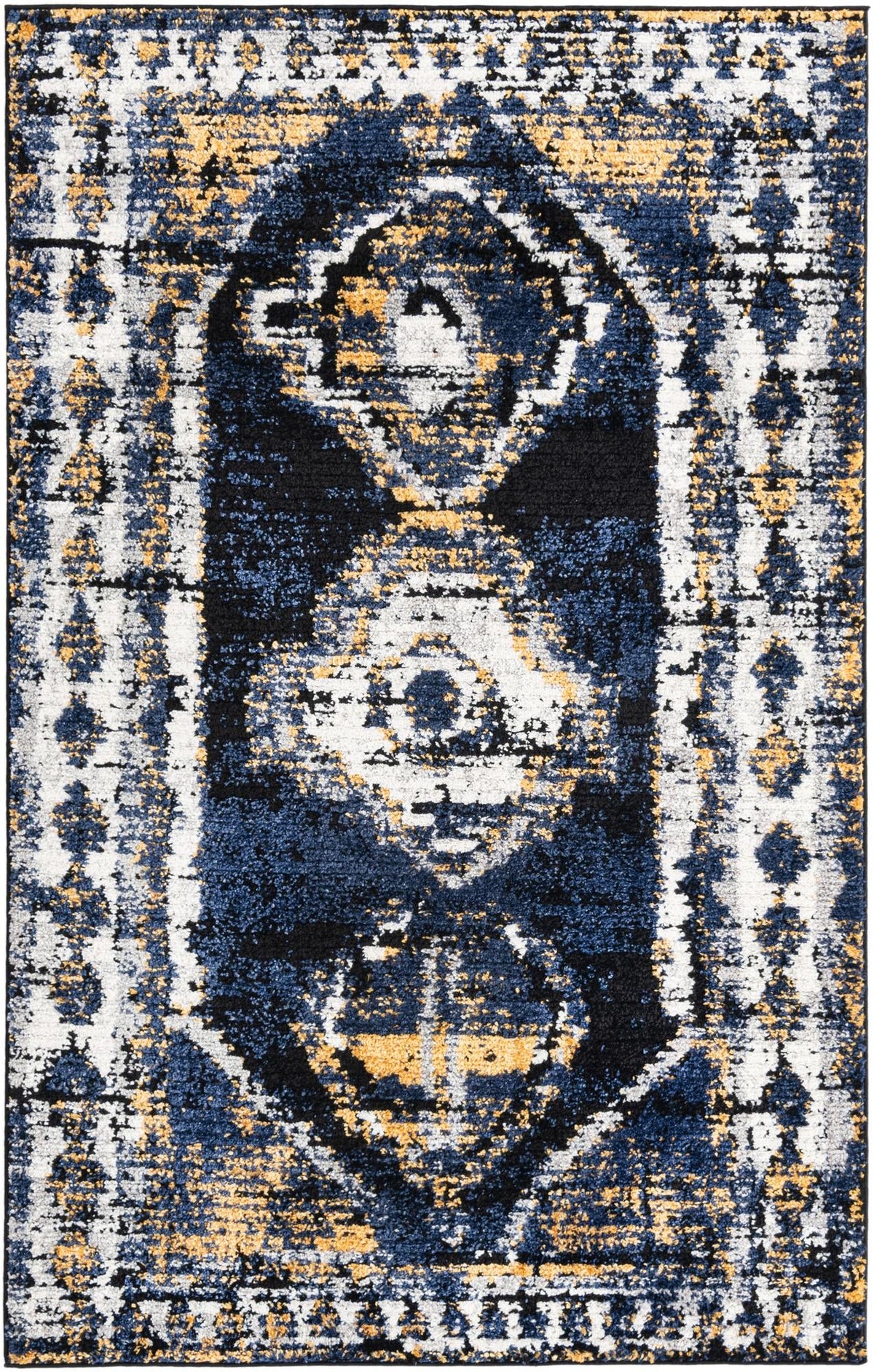 Marrakech Mosaic Collection Area Rug -  Rabat Rectangle Blue  lifestyle 3