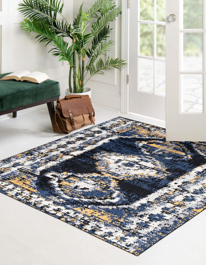Marrakech Mosaic Collection Area Rug -  Rabat Square Blue  lifestyle 56
