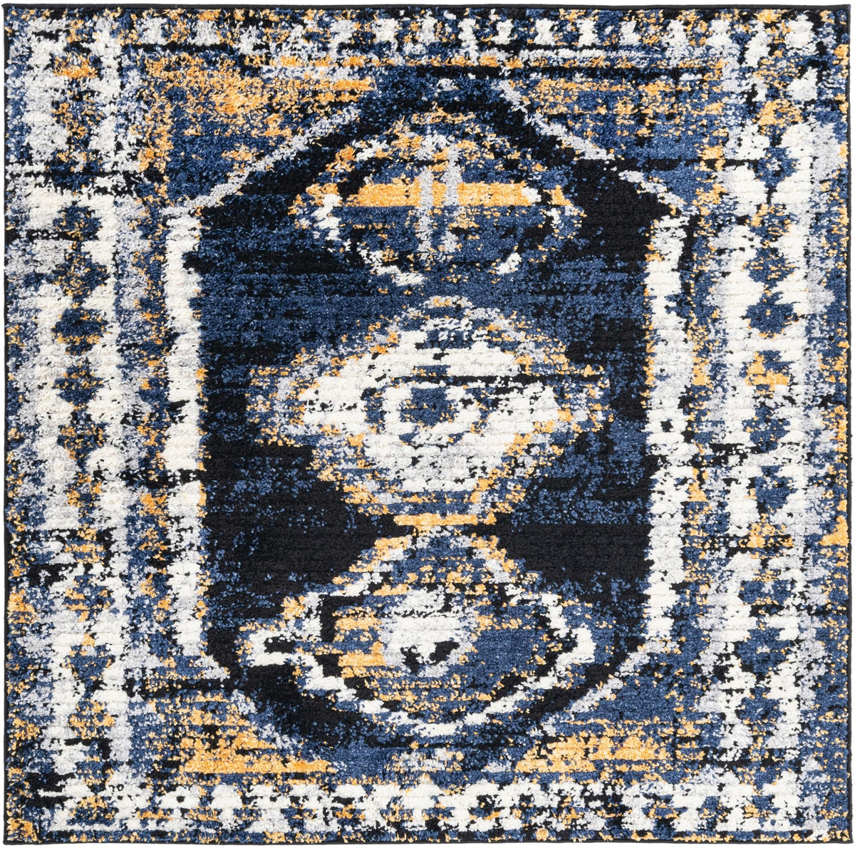 Marrakech Mosaic Collection Area Rug -  Rabat Square Blue  lifestyle 48