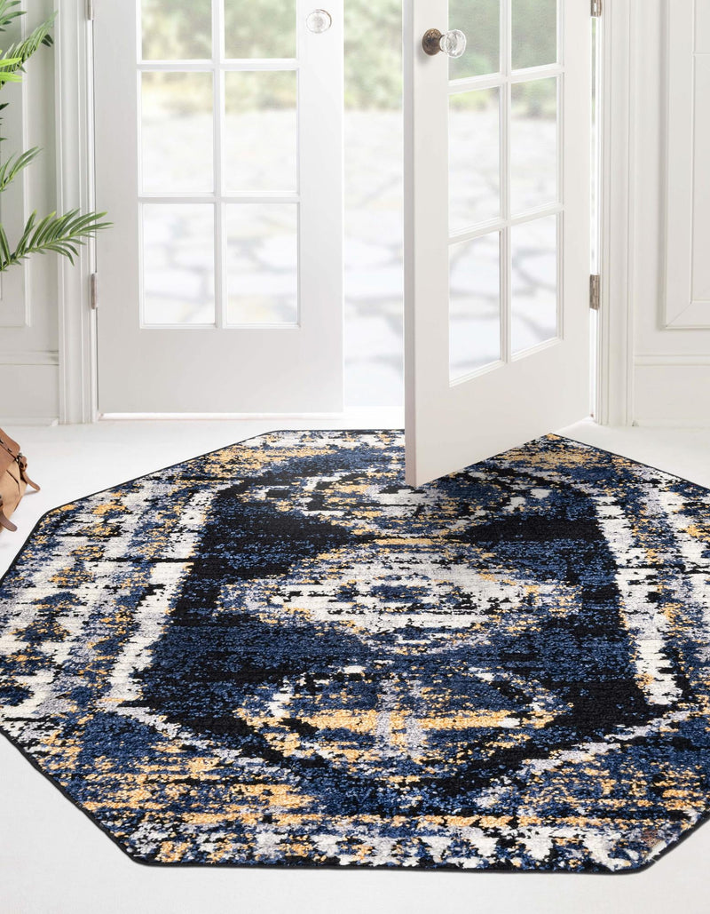 Marrakech Mosaic Collection Area Rug -  Rabat Octagon Blue  lifestyle 57