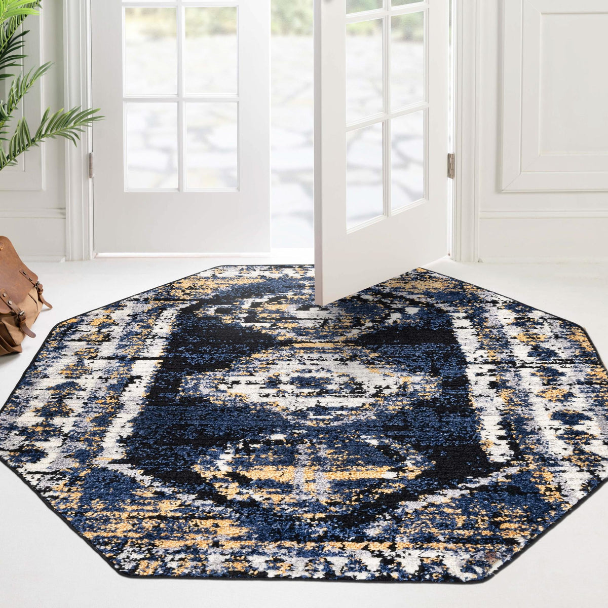 Marrakech Mosaic Collection Area Rug -  Rabat Octagon Blue  lifestyle 75