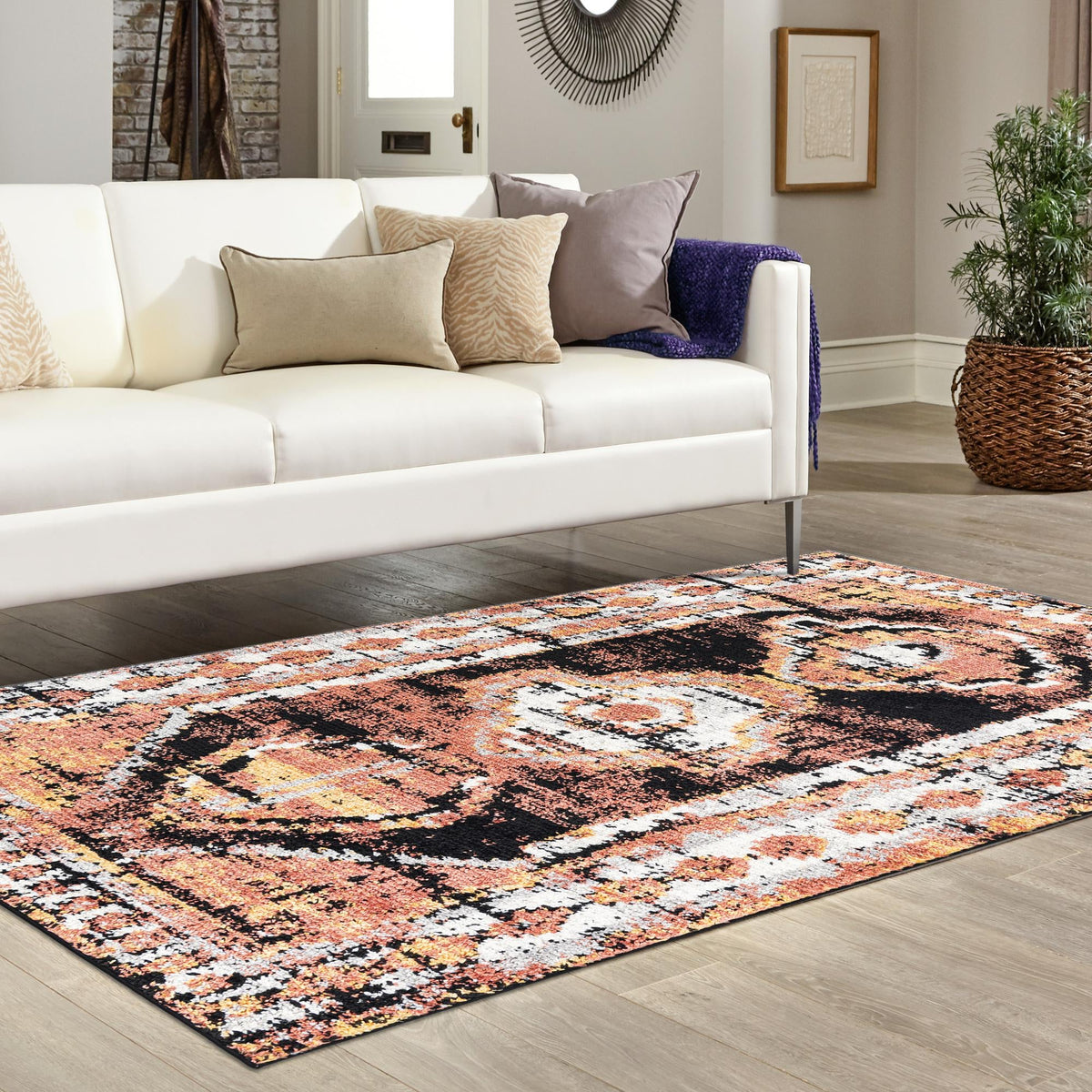 Marrakech Mosaic Collection Area Rug -  Rabat Rectangle Terracotta  lifestyle 43