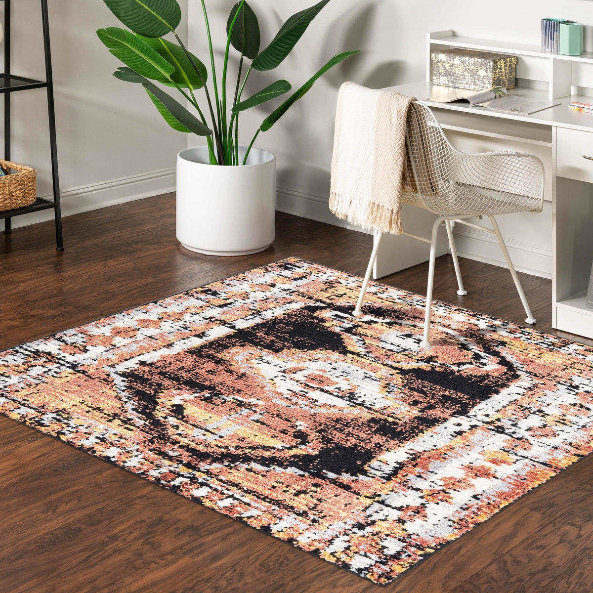Marrakech Mosaic Collection Area Rug -  Rabat Square Terracotta  lifestyle 83