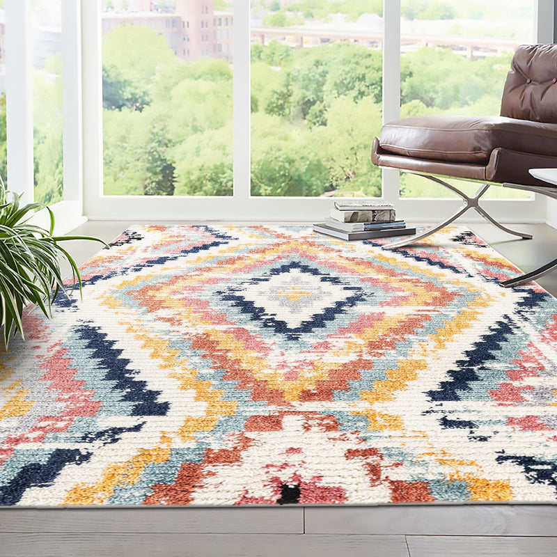 Marrakech Mosaic Collection Area Rug -  Chefchaouen Rectangle Ivory  lifestyle 14