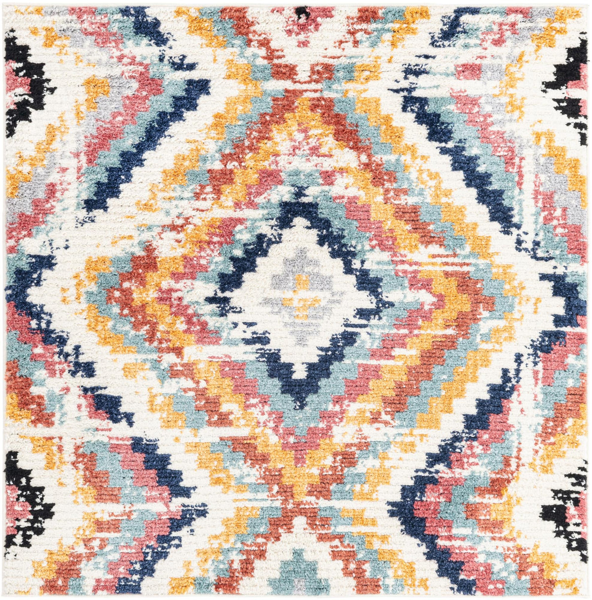 Marrakech Mosaic Collection Area Rug -  Chefchaouen Square Ivory  lifestyle 24