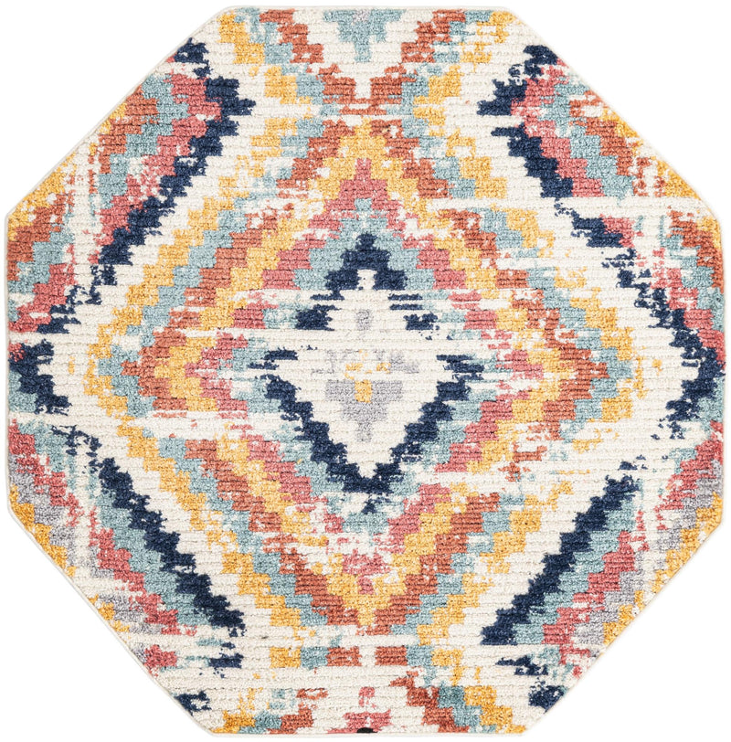 Marrakech Mosaic Collection Area Rug -  Chefchaouen Octagon Ivory  lifestyle 15