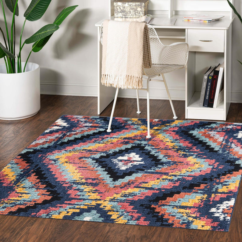 Marrakech Mosaic Collection Area Rug -  Chefchaouen Square Blue  lifestyle 76