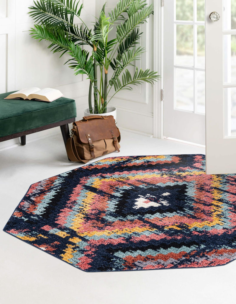 Marrakech Mosaic Collection Area Rug -  Chefchaouen Octagon Blue  lifestyle 23