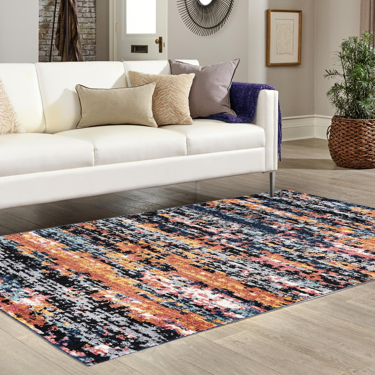 Marrakech Mosaic Collection Area Rug -  Berber Rectangle Multi  lifestyle 15