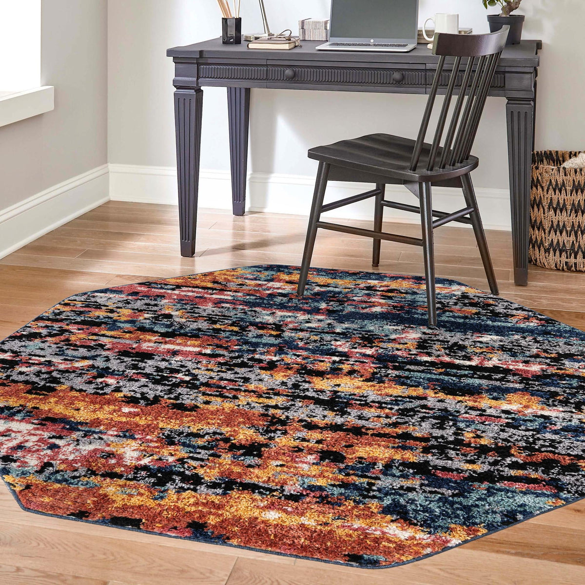 Marrakech Mosaic Collection Area Rug -  Berber Octagon Multi  lifestyle 58