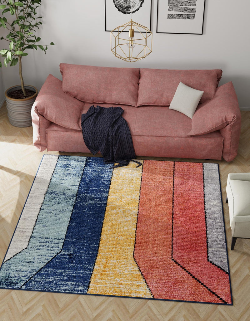 Marrakech Mosaic Collection Area Rug -  Agadir Square Multi  lifestyle 19
