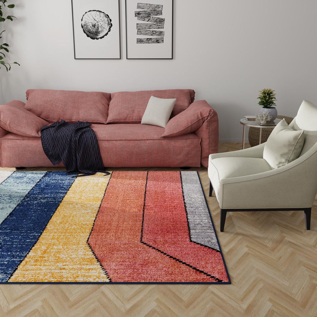 Marrakech Mosaic Collection Area Rug -  Agadir Square Multi  lifestyle 63