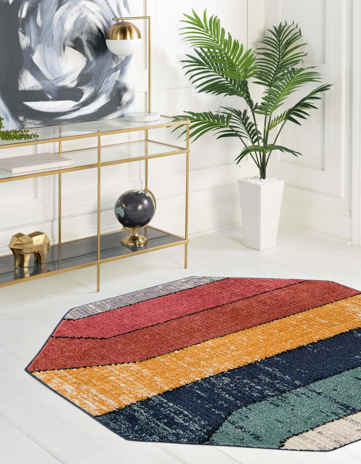 Marrakech Mosaic Collection Area Rug -  Agadir Octagon Multi  lifestyle 20