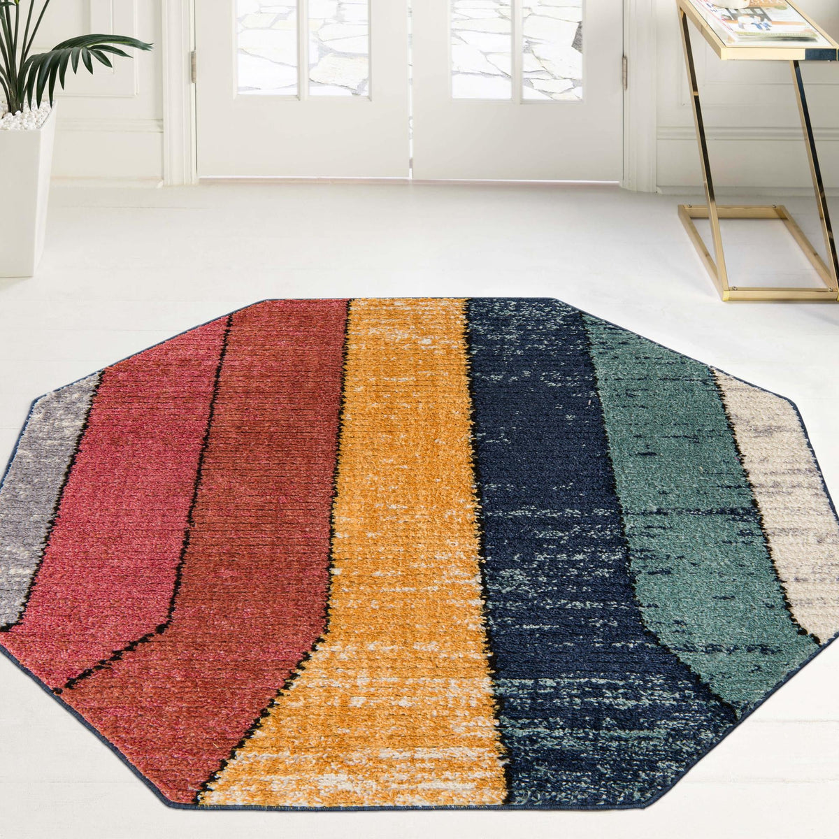 Marrakech Mosaic Collection Area Rug -  Agadir Octagon Multi  lifestyle 61