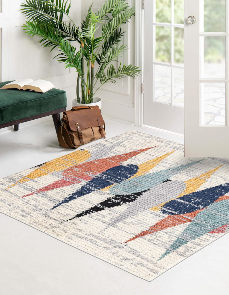 Marrakech Mosaic Collection Area Rug -  Essaouira Square Ivory  lifestyle 46