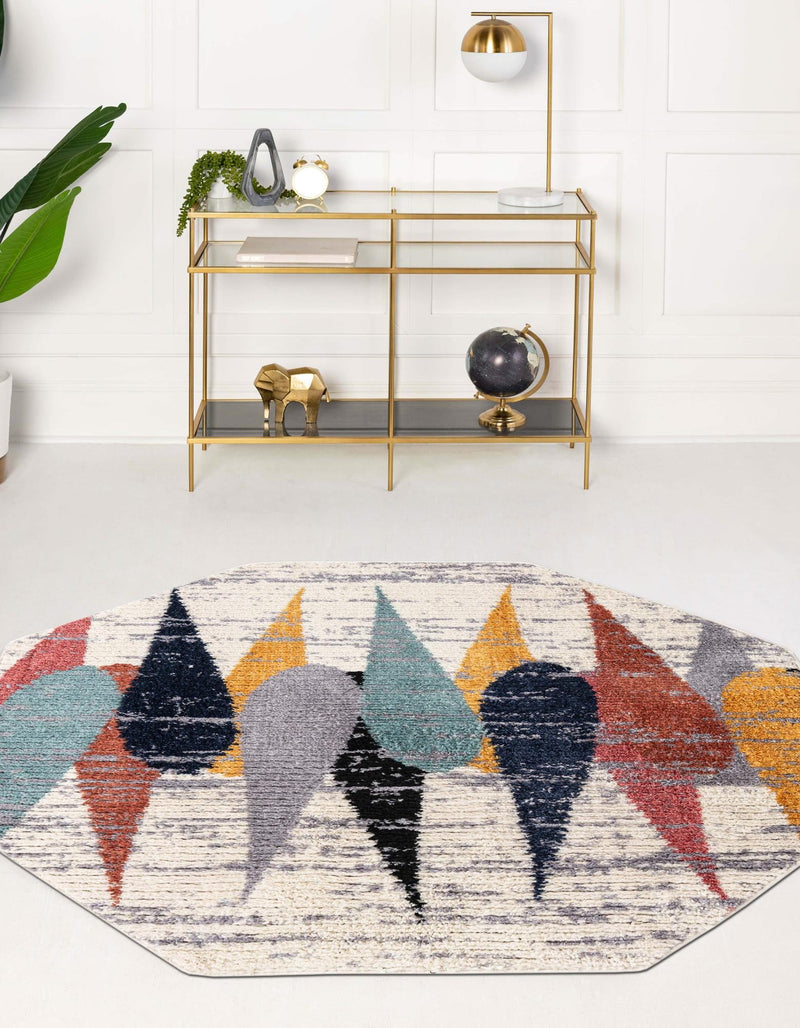 Marrakech Mosaic Collection Area Rug -  Essaouira Octagon Ivory  lifestyle 41