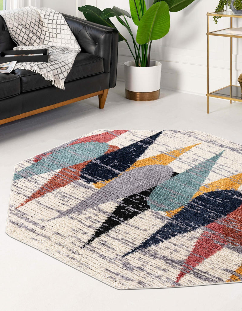 Marrakech Mosaic Collection Area Rug -  Essaouira Octagon Ivory  lifestyle 47