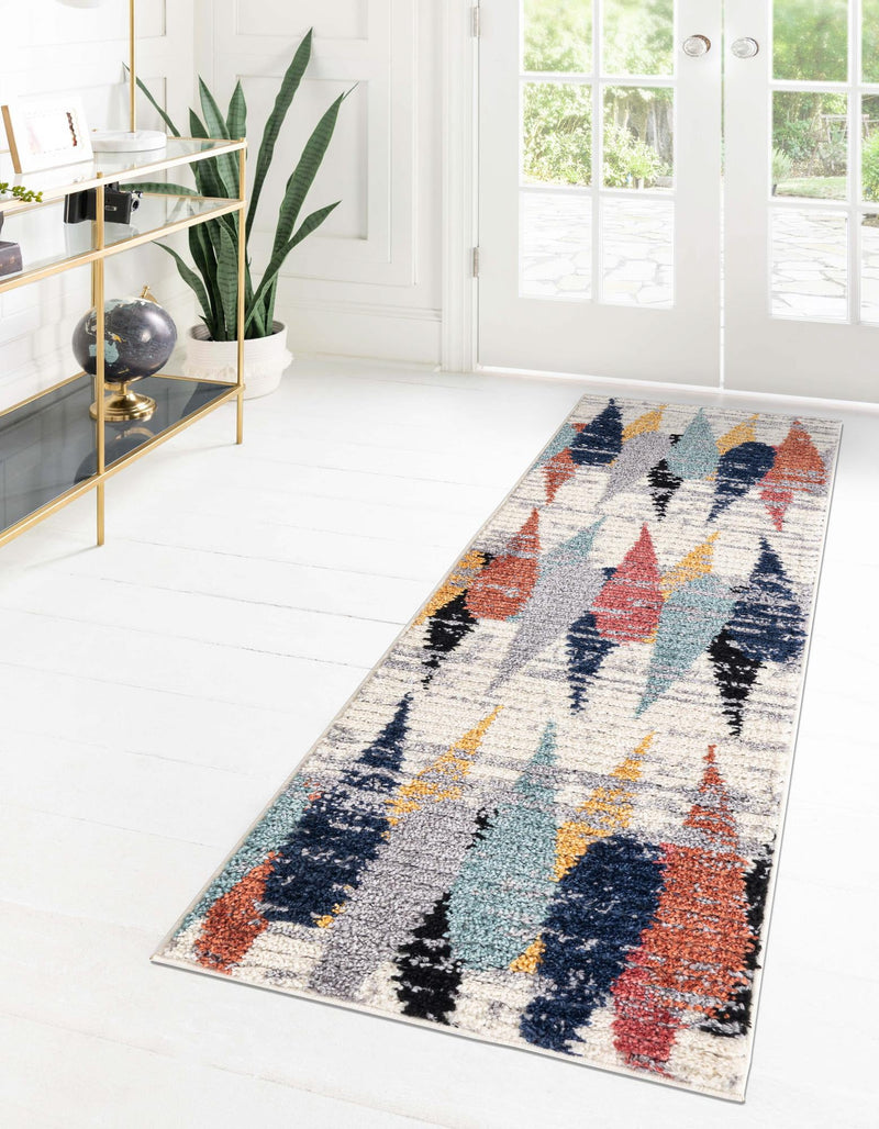 Marrakech Mosaic Collection Area Rug -  Essaouira Runner Ivory  lifestyle 42
