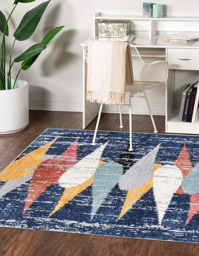 Marrakech Mosaic Collection Area Rug -  Essaouira Square Blue  lifestyle 37