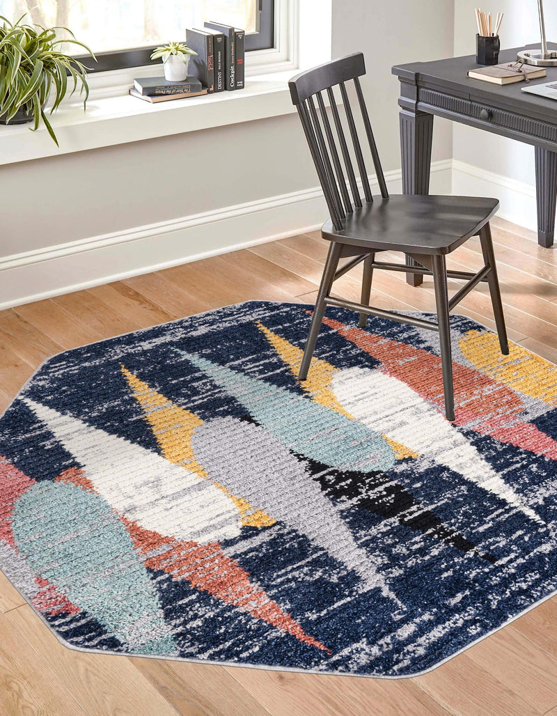 Marrakech Mosaic Collection Area Rug -  Essaouira Octagon Blue  lifestyle 38