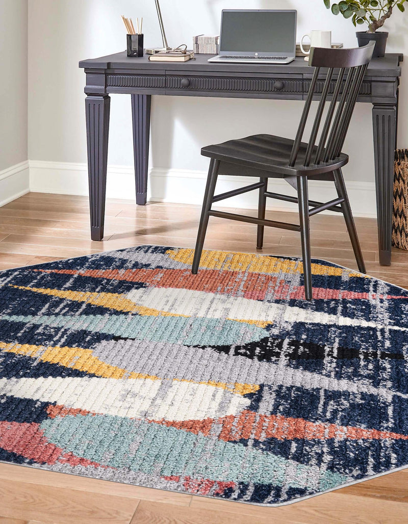 Marrakech Mosaic Collection Area Rug -  Essaouira Octagon Blue  lifestyle 44