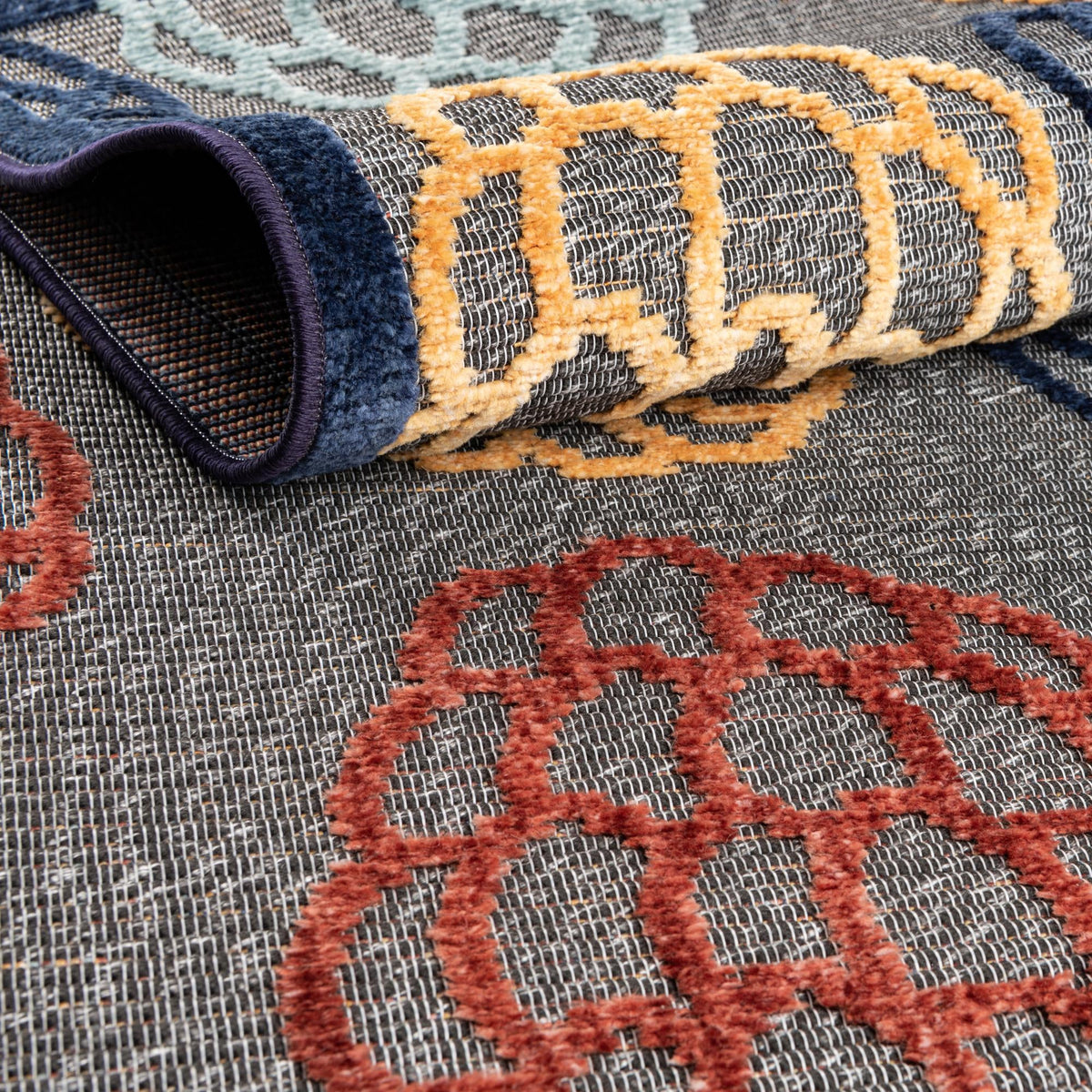 Terrace Collection Area Rug -  Pavilion Rectangle Gray  lifestyle 34