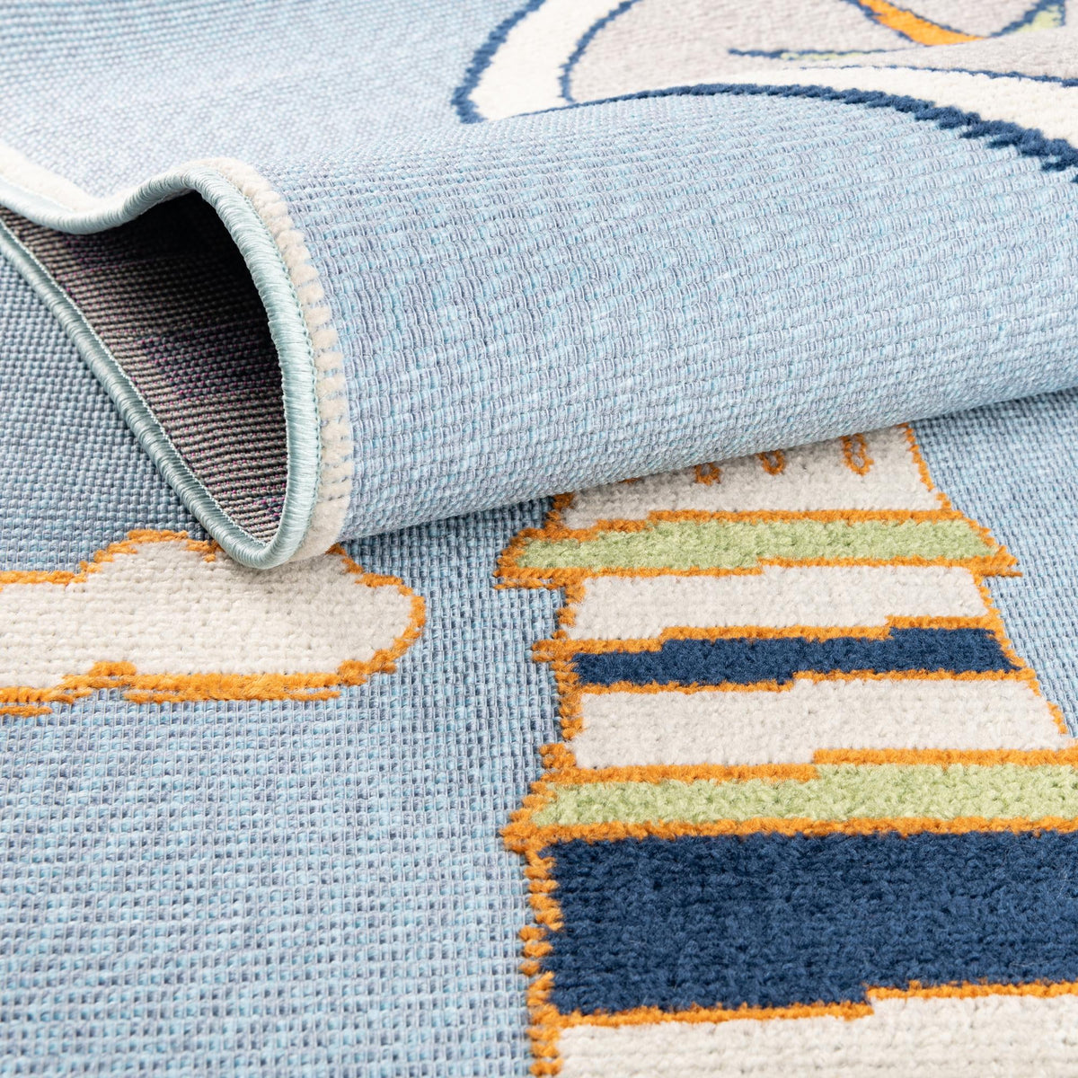 Terrace Collection Area Rug -  Pavilion Rectangle Light Blue  lifestyle 35