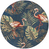 Coastal Terrace Collection Area Rug - Seabreeze Round Navy Blue  lifestyle 49
