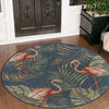 Coastal Terrace Collection Area Rug - Seabreeze Round Navy Blue  lifestyle 51