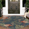 Coastal Terrace Collection Area Rug - Seabreeze Round Navy Blue  lifestyle 57