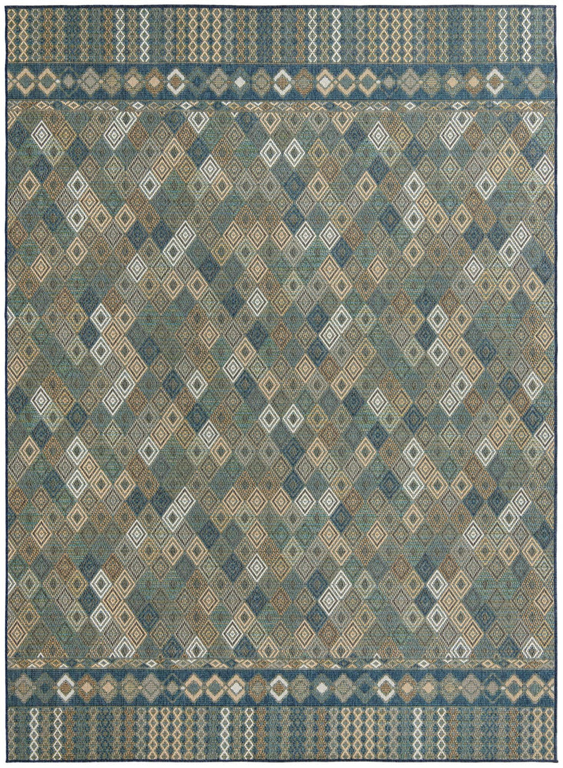 Coastal Terrace Collection Area Rug -  Pelican Rectangle Navy Blue Main