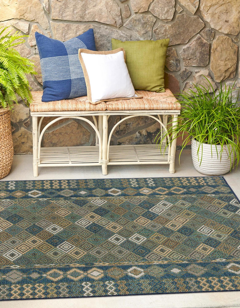 Coastal Terrace Collection Area Rug -  Pelican Square Navy Blue  lifestyle 18