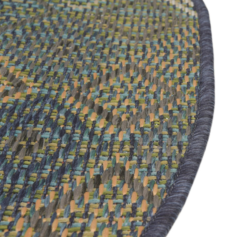 Coastal Terrace Collection Area Rug -  Pelican Round Navy Blue  lifestyle 35