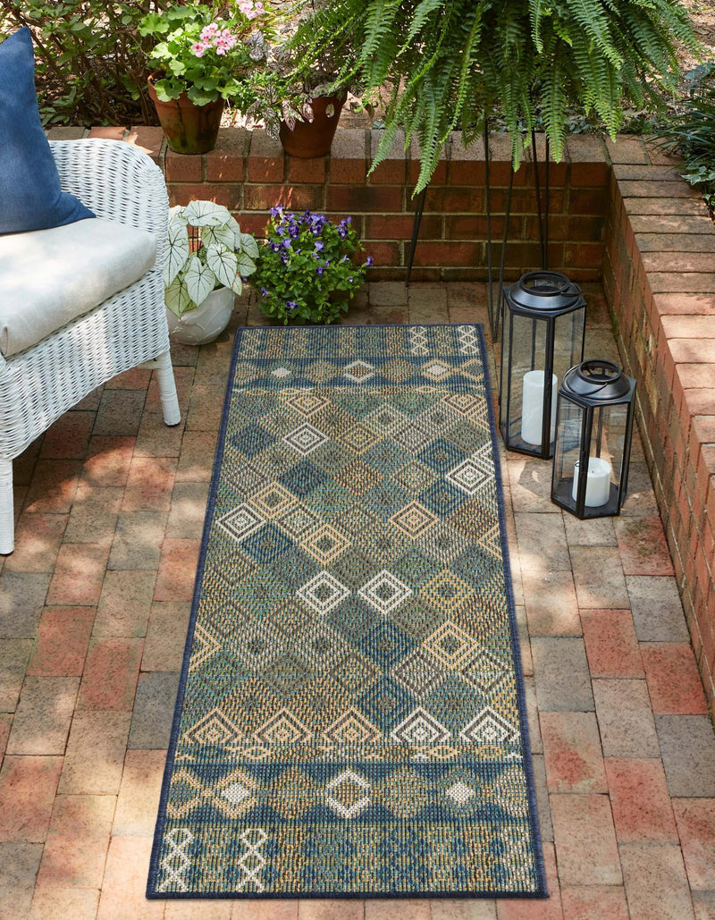 Coastal Terrace Collection Area Rug -  Pelican Runner Navy Blue  lifestyle 20