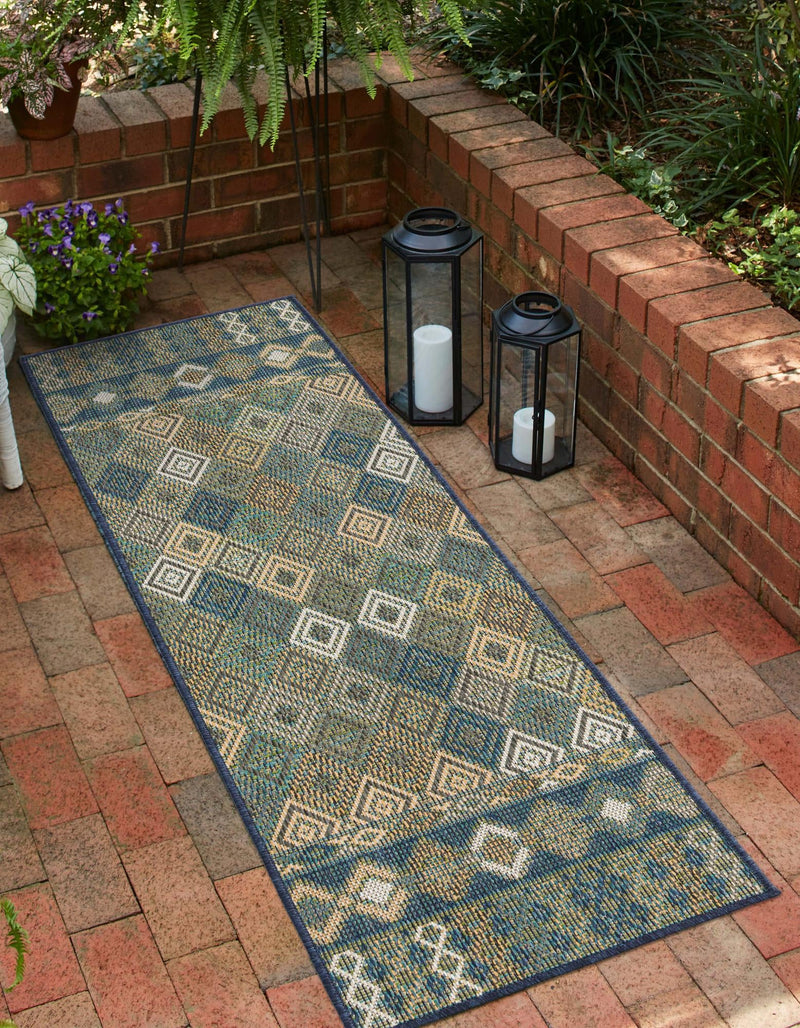 Coastal Terrace Collection Area Rug -  Pelican Runner Navy Blue  lifestyle 24